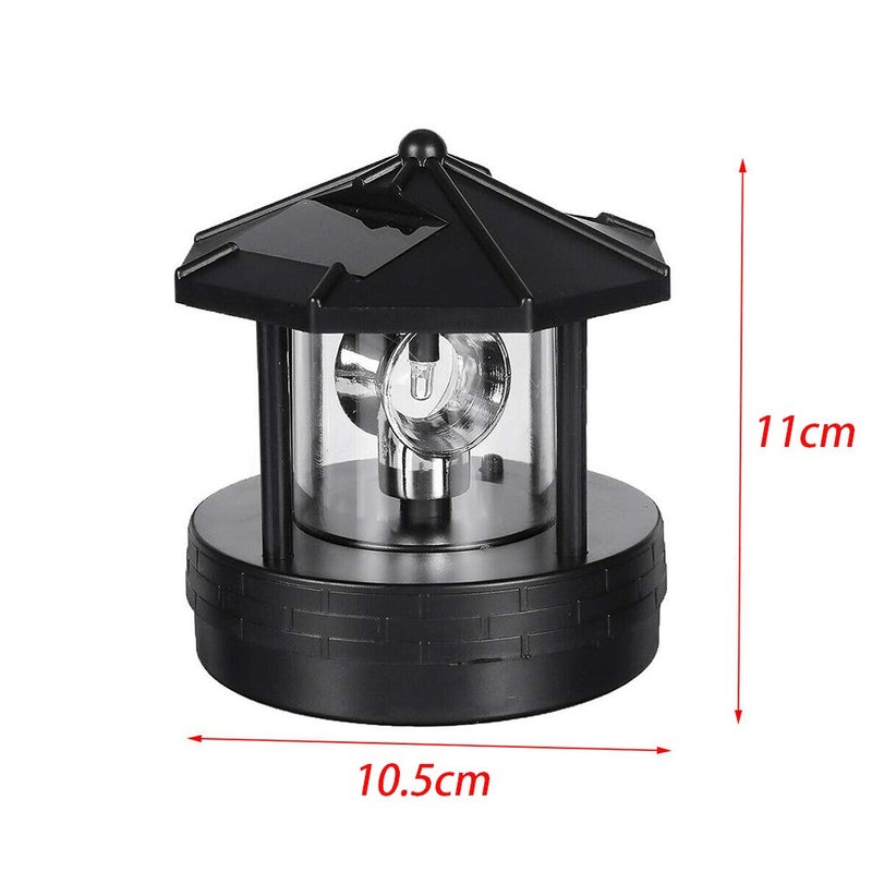 Calidaka LED Solar Powered Lighthouse,360 Degree Rotating Lamp Waterproof Statue Rotating Lights for Garden Yard Outdoor Decor - Image 2